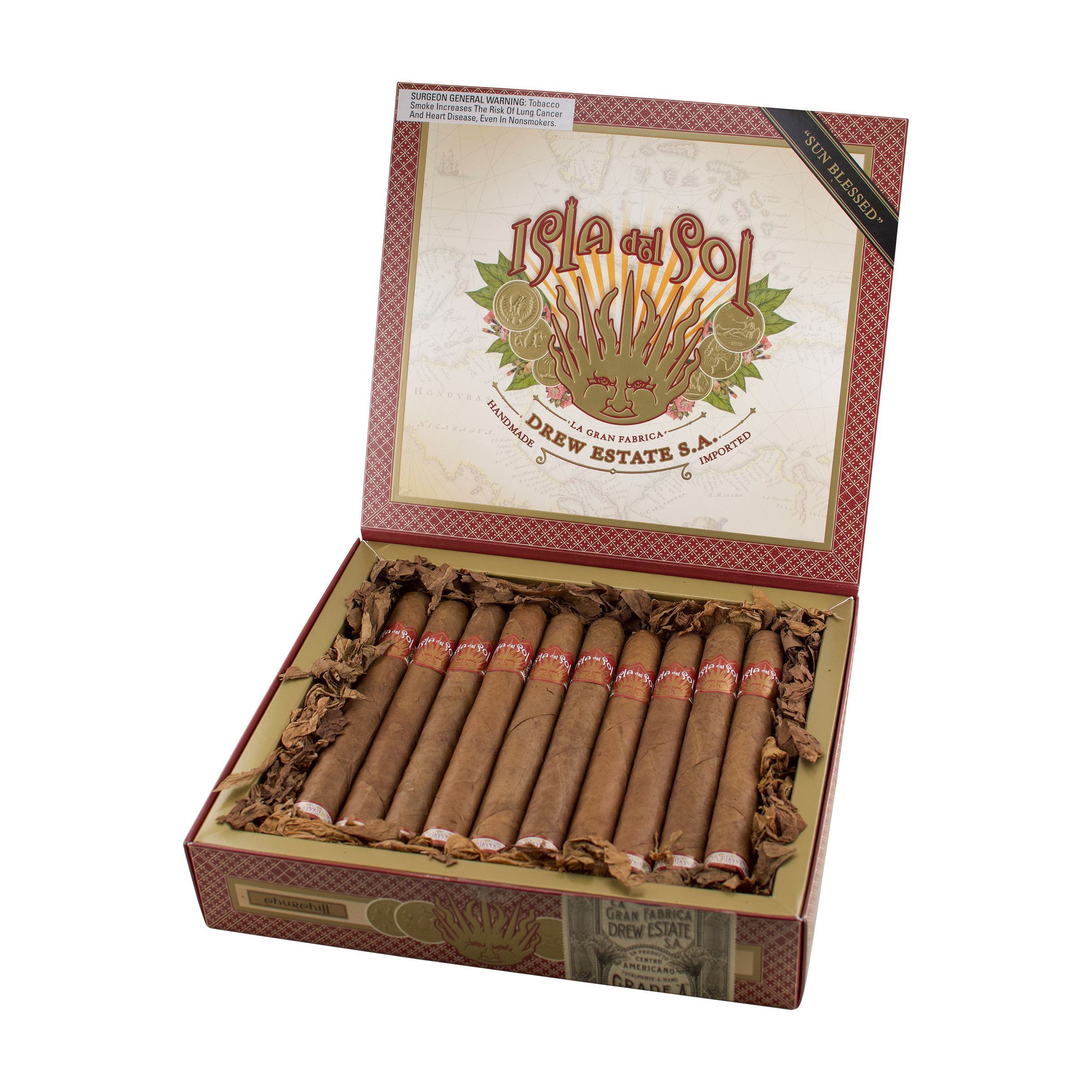 Drew Estate Isla Del Sol Sun Blessed Churchill Cigar - Box